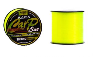 Леска Kaida "Carp Line" Sinking Fluo Yellow 1000 м 0.261 мм