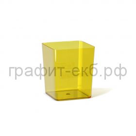 Стакан для ручек ErichKrause Base NEON квадратный прозрачный желтый 51505