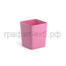 Стакан для ручек ErichKrause Base Pastel квадратный розовый 51497