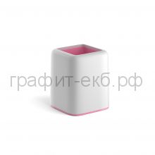 Стакан для ручек ErichKrause FORTE Pastel белый с розовой вставкой 53253
