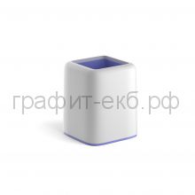 Стакан для ручек ErichKrause FORTE Pastel белый с фиолетовый вставкой 53255
