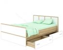 Кровать "Сакура" с ящиками 1600*2000 Дуб сонома/Белый глянец