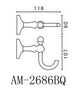 Крючок Art&Max Antic AM-2686BQ схема 2