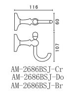 Крючок Art&Max Antic Crystal AM-2686BSJ-Cr схема 2