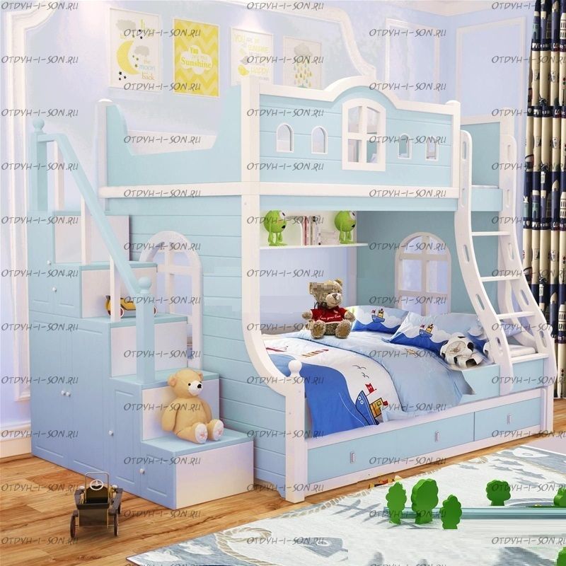 Кровать двухъярусная домик Принцесса Fantasy №IR03