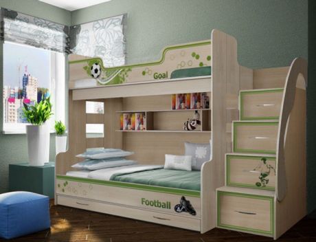 Двухъярусная кровать Футбол Фанки Кидз для мальчиков ФУТ-21