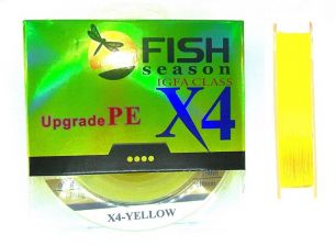 Плетённый шнур Fish Season Upgrade PE X4 igfa class Yellow 150 м 0.05 мм