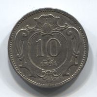 10 геллеров 1894 Австрия XF-