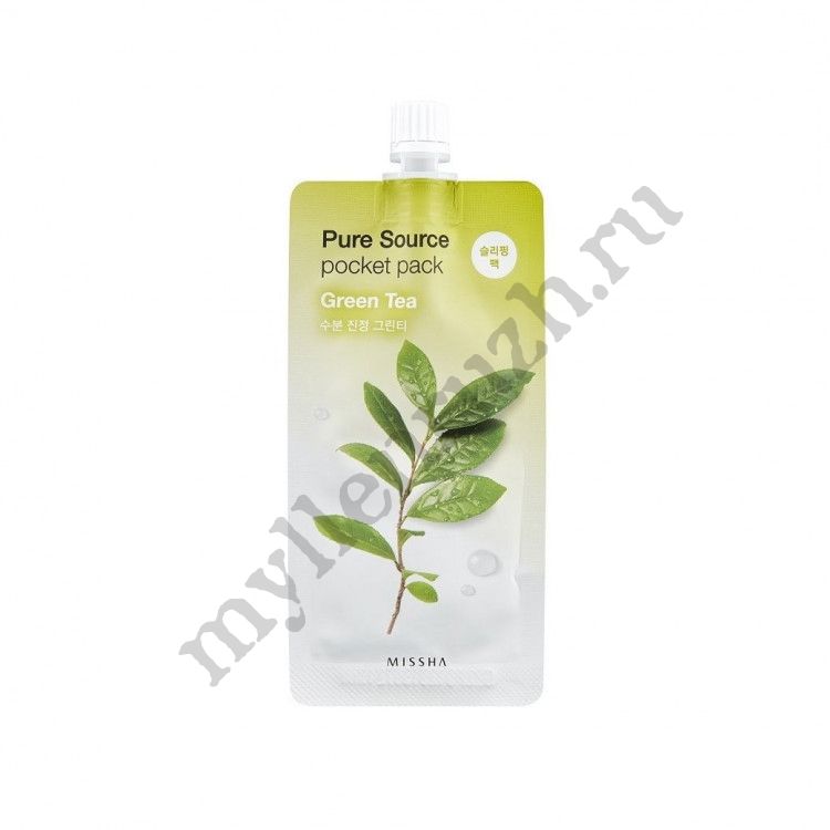 Маска для лица ночная ЗЕЛЕНЫЙ ЧАЙ Missha Pure Source Pocket Pack #01 Green Tea