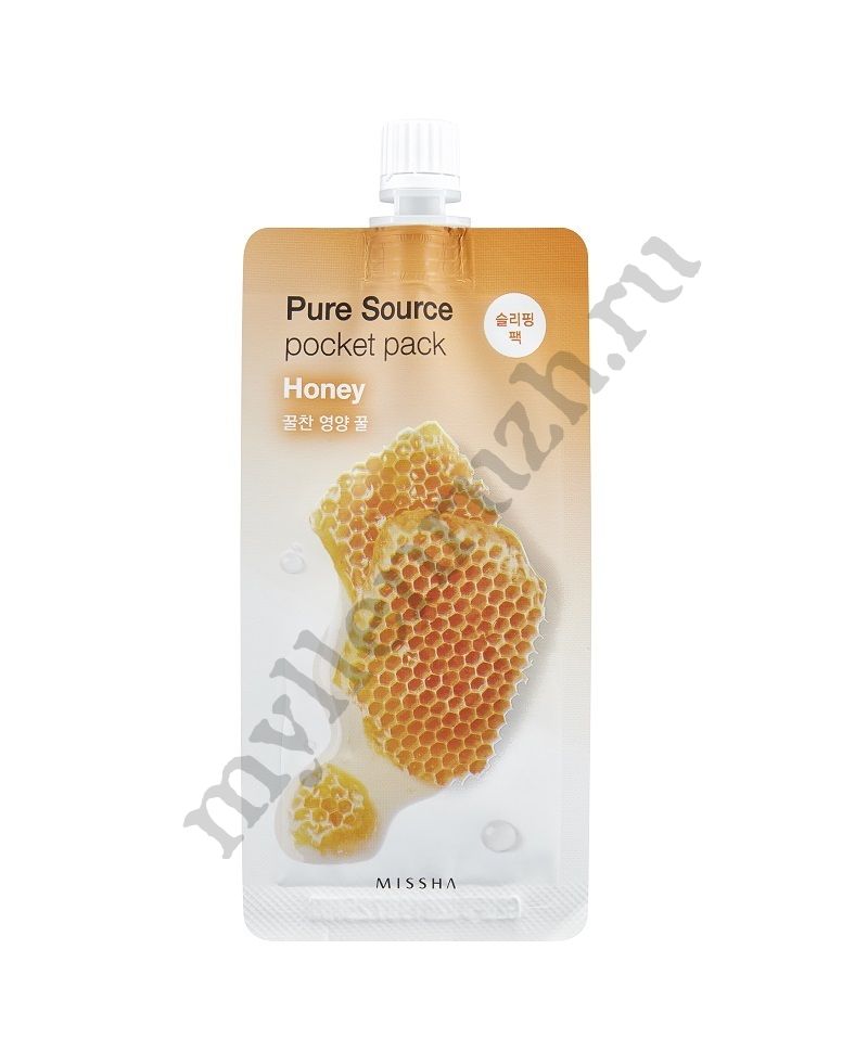 Маска для лица ночная МЕД Missha Pure Source Pocket Pack #02 Honey