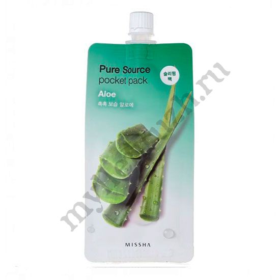 Маска для лица ночная АЛОЭ Missha Pure Source Pocket Pack #07 Aloe