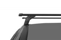 Багажник на крышу Volkswagen Touareg 3, 2018-..., Lux, стальные прямоугольные дуги на интегрированные рейлинги