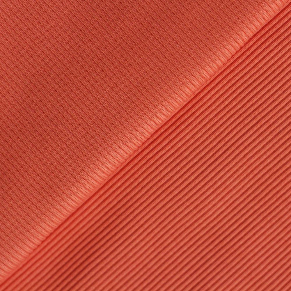 Лоскут трикотажной ткани кашкорсе - Морковно-персиковый