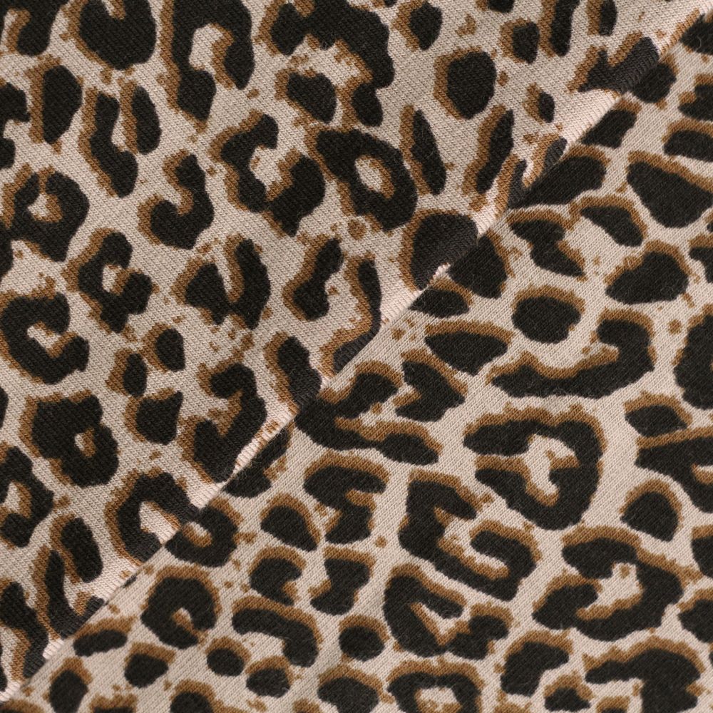 Лоскут трикотажной ткани - Леопардовый принт 50х30