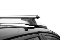 Багажник на рейлинги Toyota RAV4 2013-19, Lux Элегант, аэродинамические дуги 53 мм