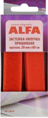 Застёжка-липучка пришивная ALFA- 20мм (красная)