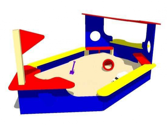 Игровой модуль песочница Кораблик с навесом и столиком