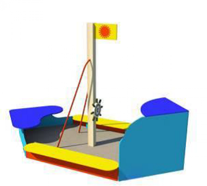Игровой модуль песочница Кораблик 2 лавочки и столик