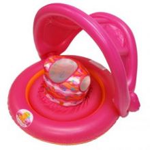 Универсальный надувной круг с навесом 2-IN-1 BABY BOAT цвет розовый 