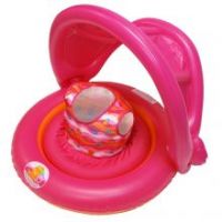 Универсальный надувной круг с навесом 2-IN-1 BABY BOAT цвет розовый