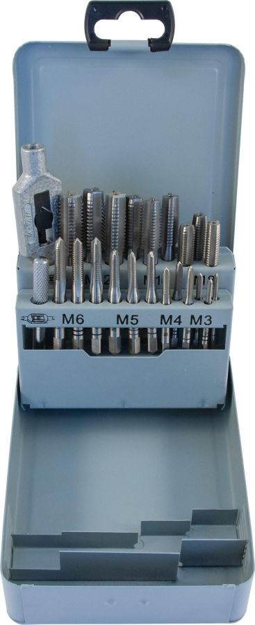 MTS22 Набор метчиков T-COMBO трехпроходных ручных универсальных М3-М12, HSS-G, 22 предмета