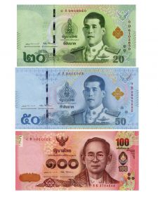 ТАЙЛАНД - Набор 3 банкноты - 20,50 и 100 бат. ПРЕСС UNC Msh Oz