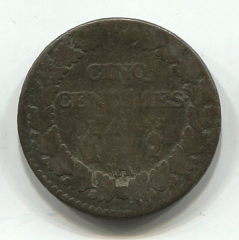 5 сантимов LAN6 A 1797-1798 Франция VF-