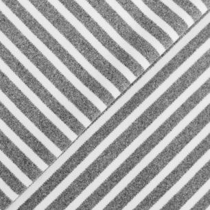 Лоскут трикотажной ткани - Фланель серая полоска 8 мм  50х38