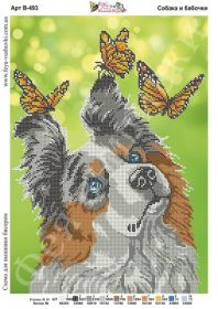 Фея Вышивки В-493 Собака и Бабочки схема для вышивки бисером купить оптом в магазине Золотая Игла