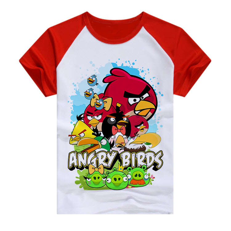 Красная детская футболка Angry Birds