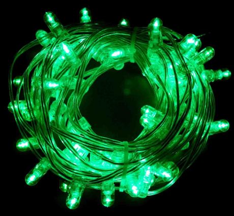 LED-гирлянда 10м (65 зелёных светодиодов с эфектом мерцания)