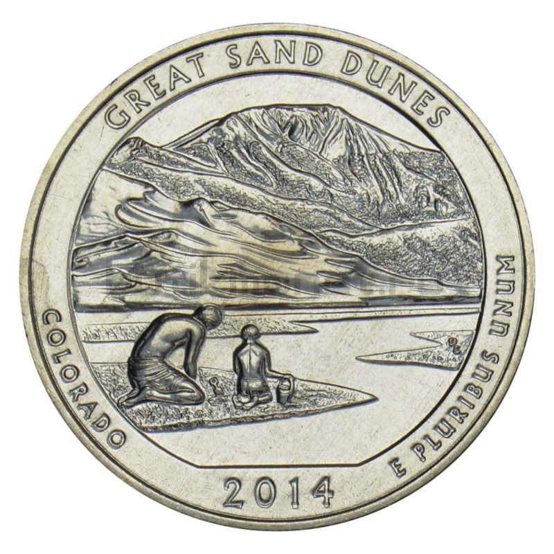 25 центов 2014 США Национальный парк Грейт-Санд-Дьюнс S