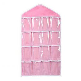 Органайзер для хранения нижнего белья и носков на 16 карманов, цвет розовый | Товары для организации Хранения