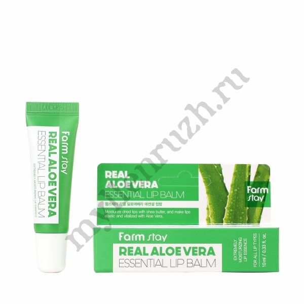 FarmStay Real Aloe Vera Essential Lip Balm - бальзам для губ с алоэ вера