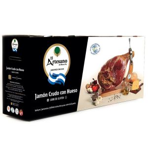 Подарочный набор в коробке: Хамон на кости и Хамонеры с ножом El Artesano Jamon crudo con hueso (Аргентина)