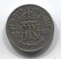 6 пенсов 1940 Великобритания