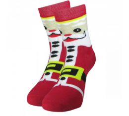 Женские махровые носки С206  "Дед мороз"