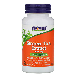 NOW, экстракт зеленого чая, 400 мг, 100 шт