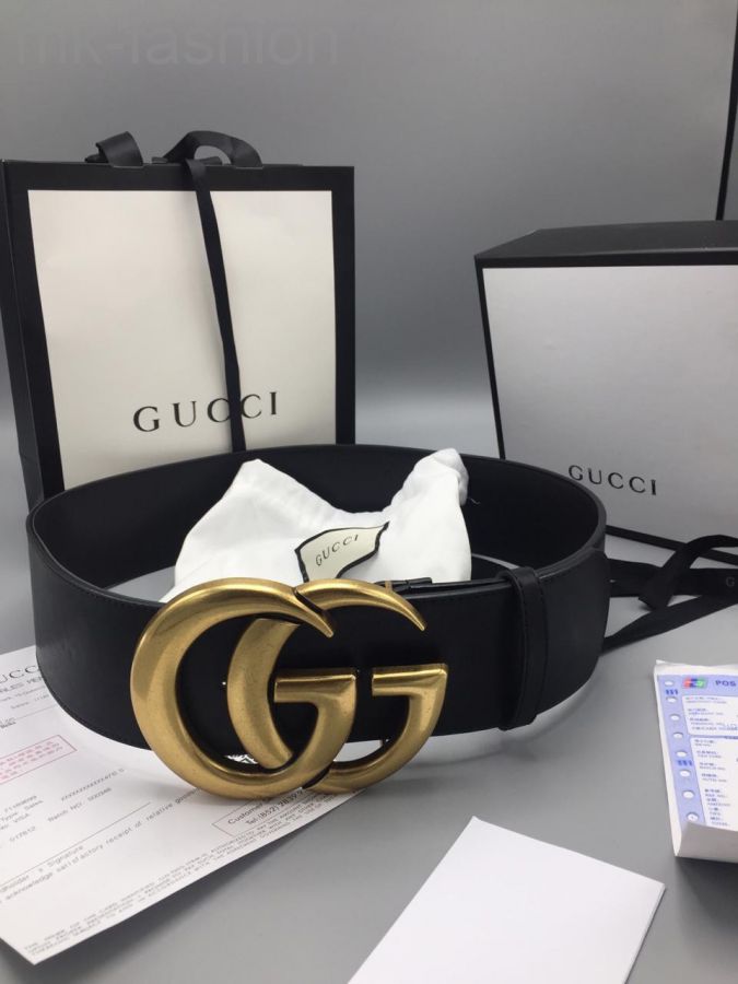 Ремень широкий Gucci черный