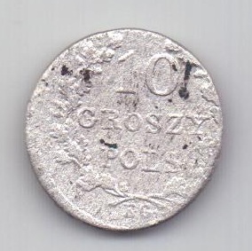 10 грошей 1831 Польское восстание R XF