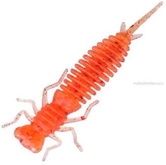 Мягкая приманка Garry Angler Larva 2'' Рыба 50 мм / 0,9 гр / упаковка 10 шт / цвет: Красный с блестками