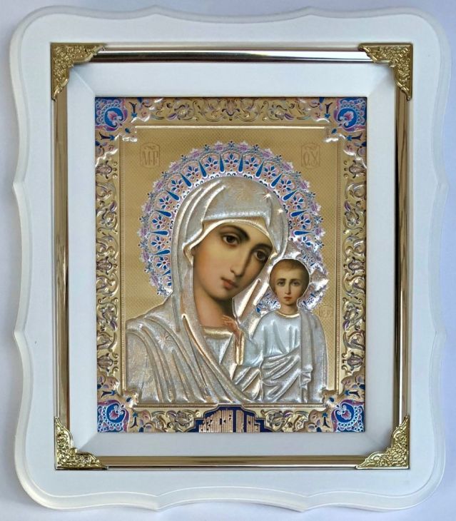 Венчальная пара иконы "Спаситель и Божья матерь Казанская"  эмаль