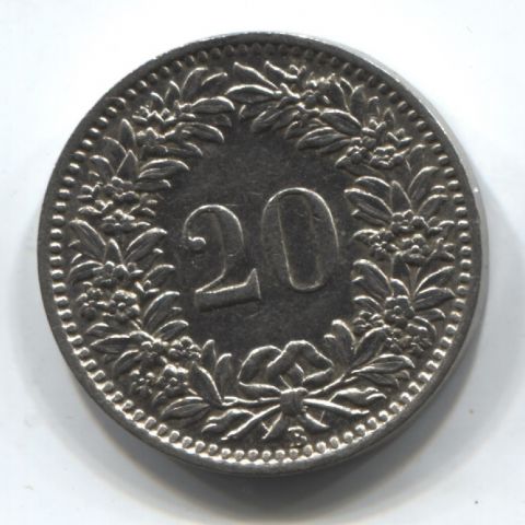 20 раппенов 1938 Швейцария