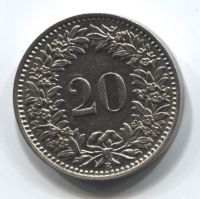 20 раппенов 1934 Швейцария