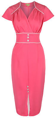Стильное розовое  платье-карандаш в стиле ретро "Сесилия"