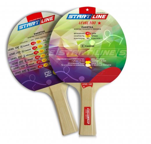 Теннисная ракетка Start line Level 100 New (коническая) для настольного тенниса