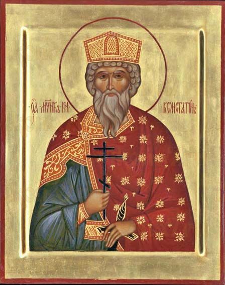 Икона Константин Ярославский благоверный князь (рукописная)