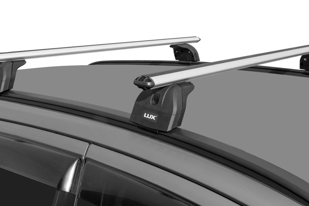 Багажник на крышу Mitsubishi Outlander 3, Lux, аэродинамические дуги (53 мм) на интегрированные рейлинги