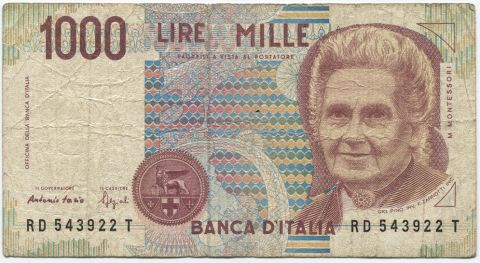 1000 лир 1990 Италия