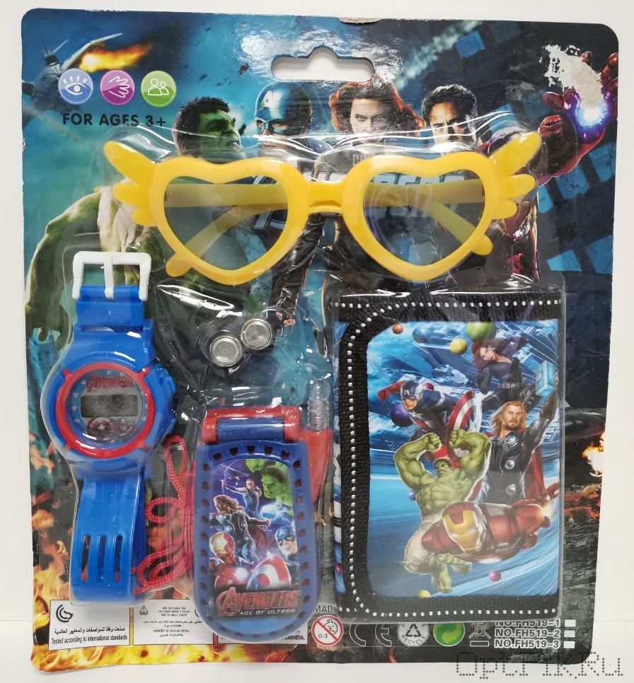 Набор Часы + кошелёк + телефон + очки (Мстители)